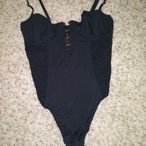 Victoria Secret Black Corset Bodysuit